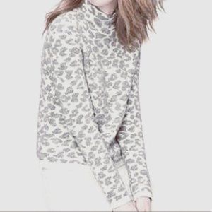LOFT Mock Neck Leopard Print Sweater Women's Petit